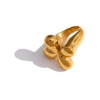 Metallic Texture Statement Ring