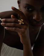 Metallic Texture Statement Ring