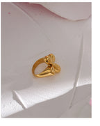 Metallic Texture Statement Ring