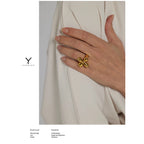 Metallic Texture Statement Ring