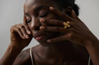 Metallic Texture Statement Ring