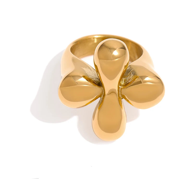 Metallic Texture Statement Ring