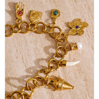 Golden Vintage Flower Drop Necklace