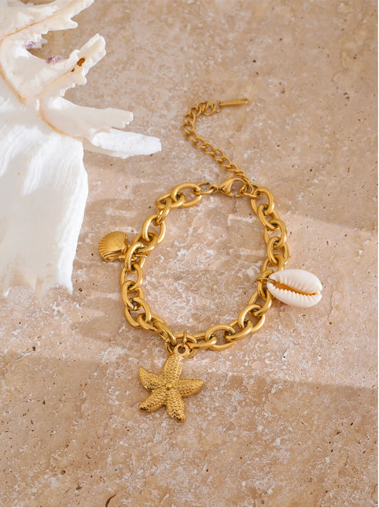Ocean Starfish Shell Charm Necklace