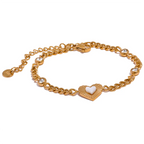 Gold Color CZ Heart Chain Jewelry