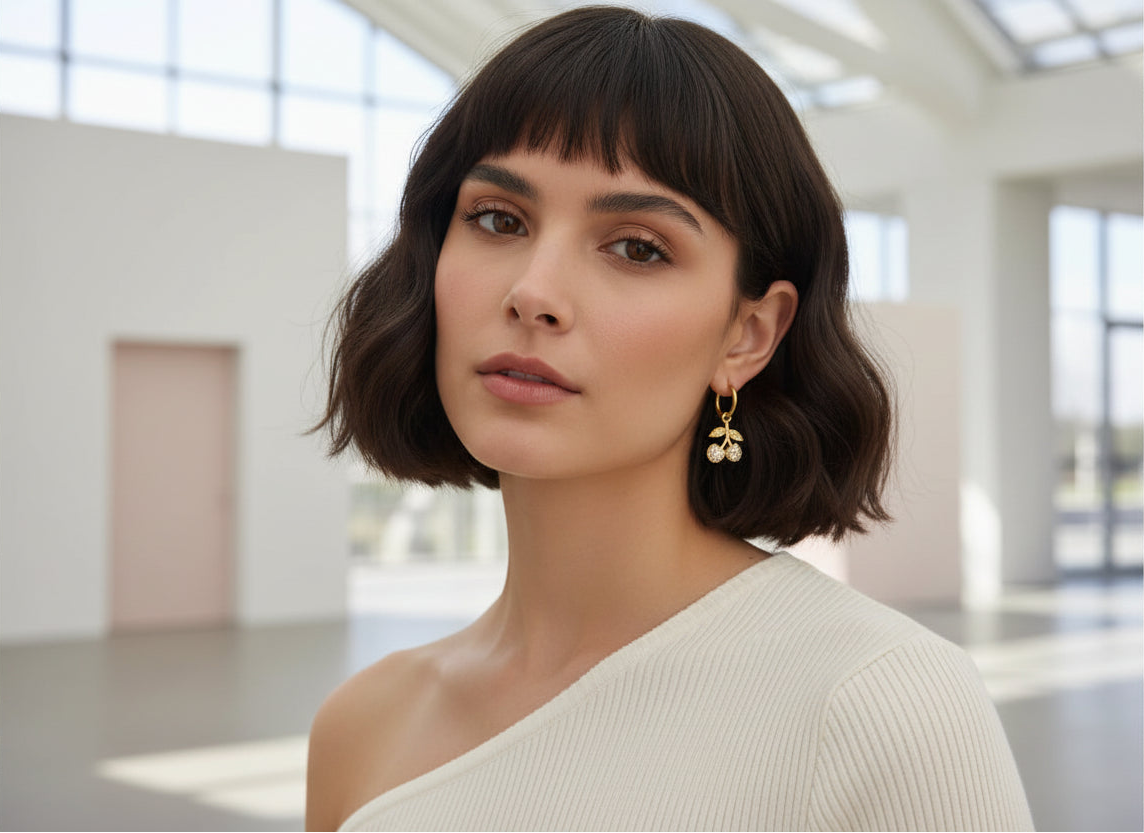 Cherry Glow Hoop Earrings