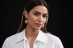 Golden Love Charm Hoops