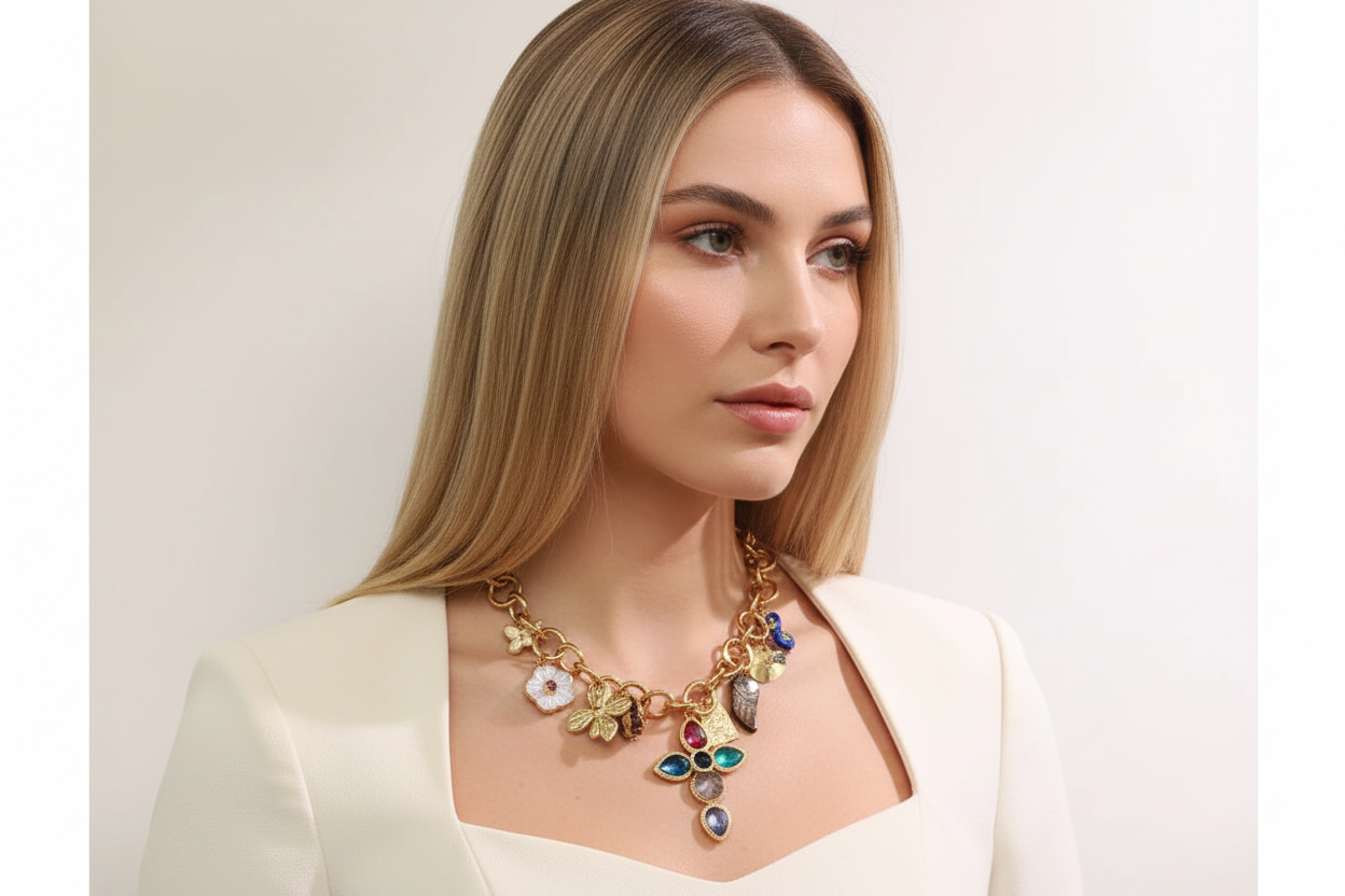 Golden Trinity Charm Necklace