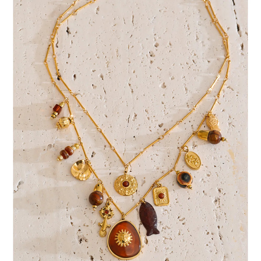 Ocean Double Layer Gold Necklace