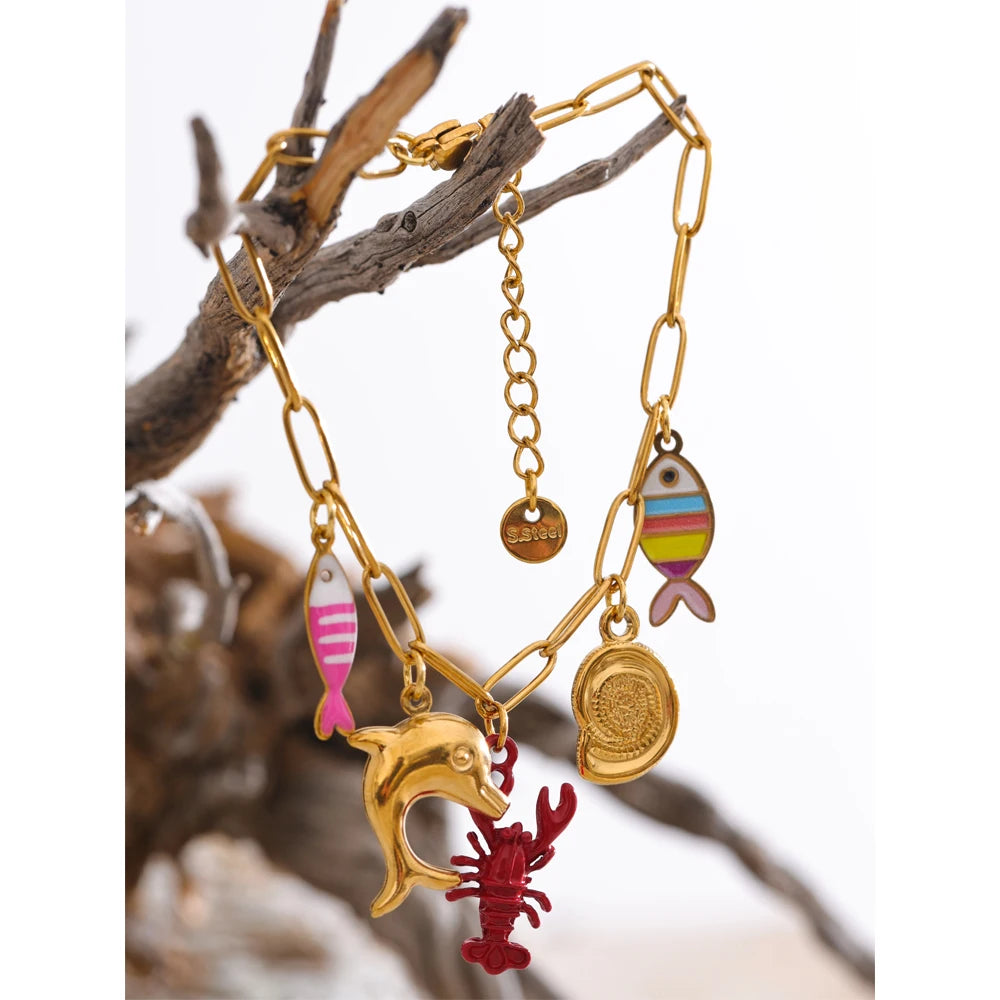 Ocean Style Charm Wrist Bangle