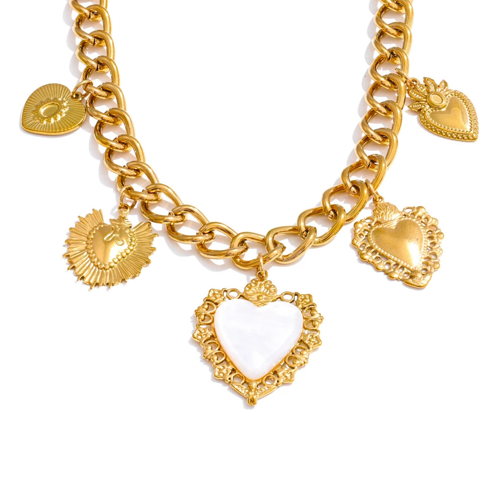 Celeste Heart Cuban Charm