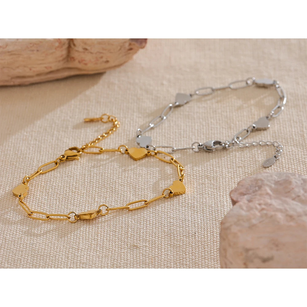 Fashion Heart Wrist Charm Bracelet
