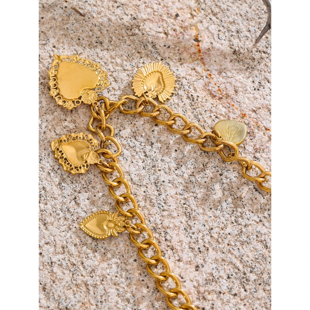 Celeste Heart Cuban Charm