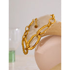 Waterproof Oval Link Gold Bracelet
