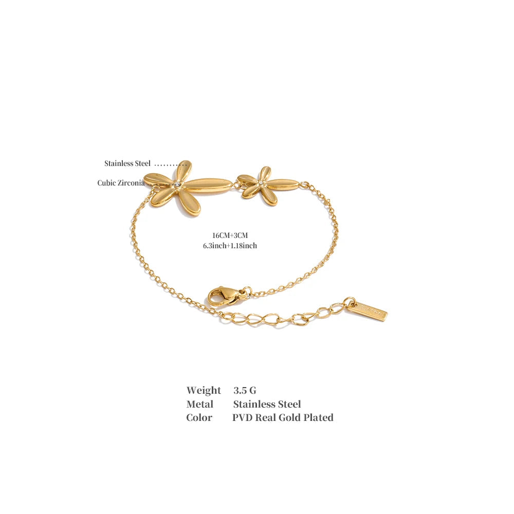Waterproof Flower Charm Bracelet