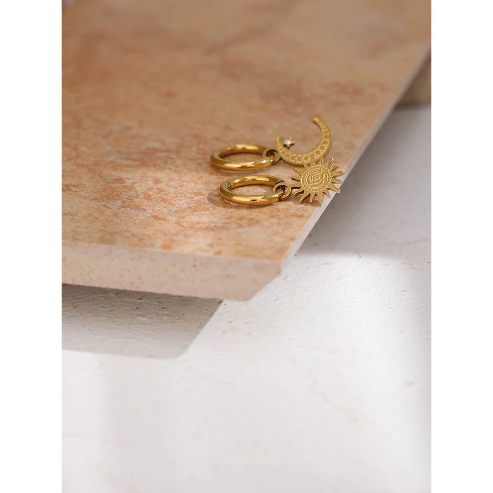 Moonlight Star Drop Hoops