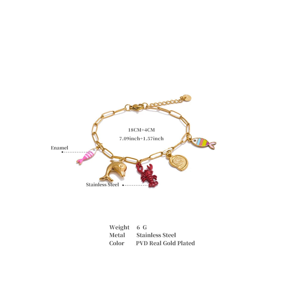 Ocean Style Charm Wrist Bangle