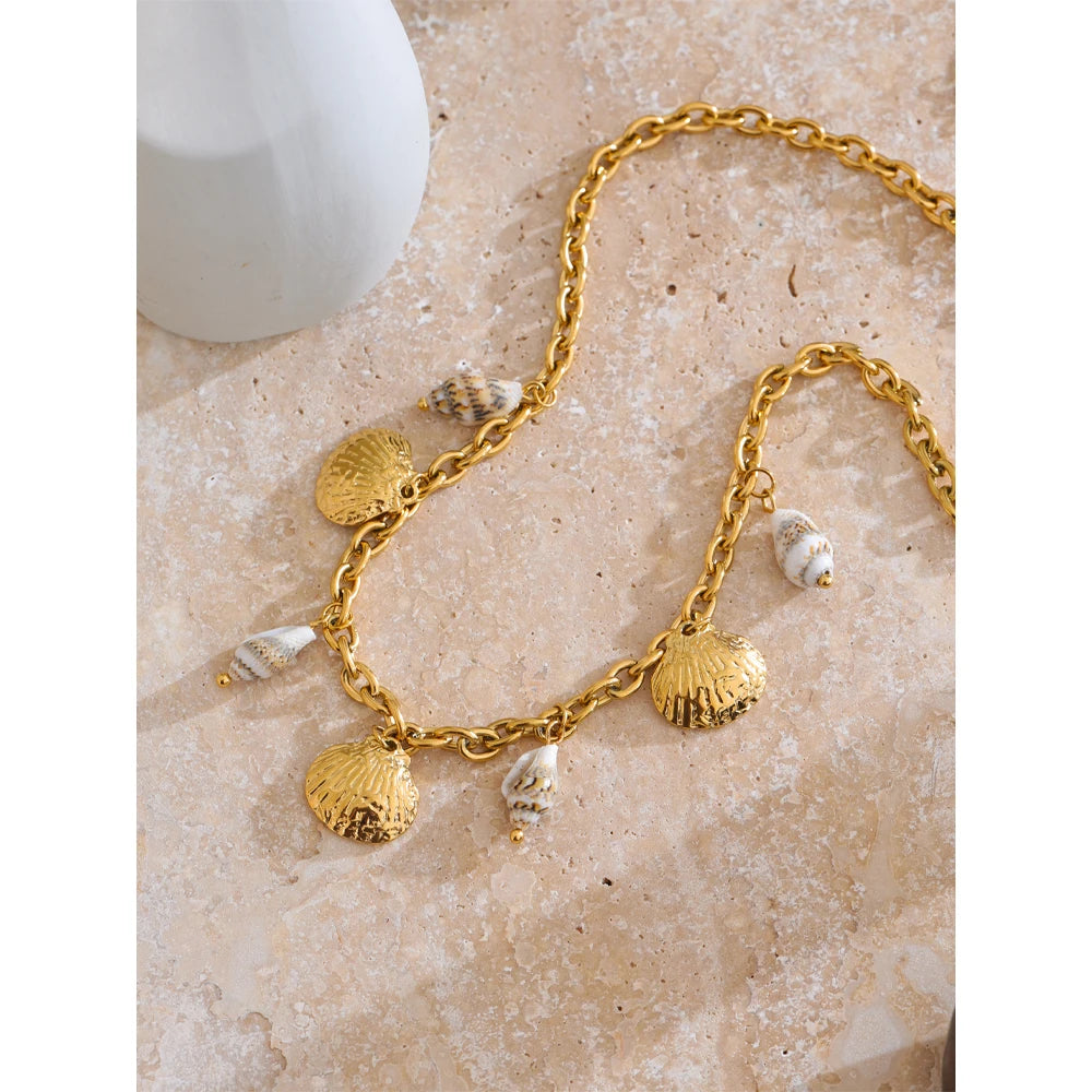 Waterproof Shell Pendant Necklace