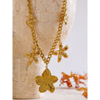 Shimmering Flower Drop Necklace