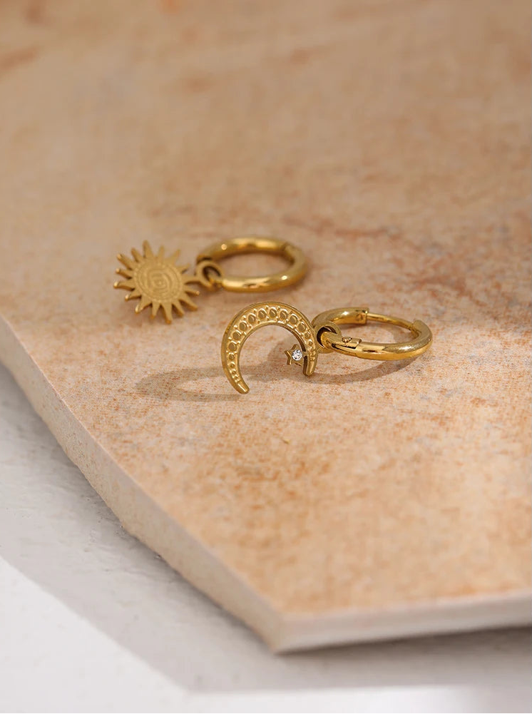 Moonlight Star Drop Hoops