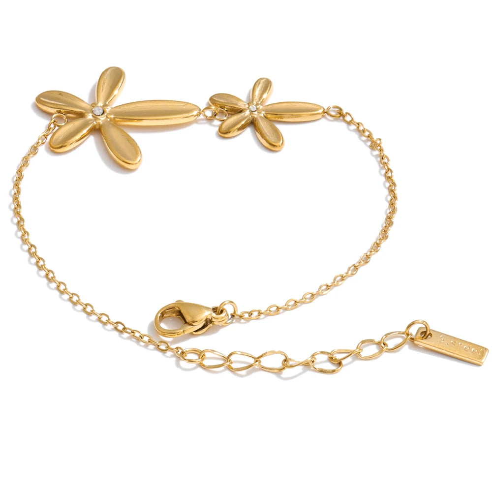 Waterproof Flower Charm Bracelet