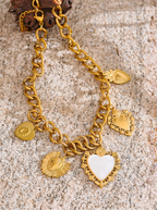 Celeste Heart Cuban Charm