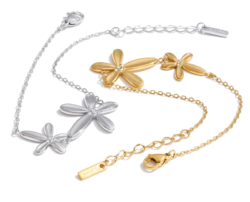Waterproof Flower Charm Bracelet
