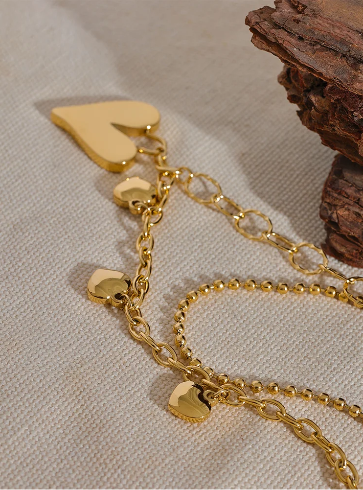 Golden Heart Layered Necklace