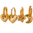 Celestial Trio Charm Hoops