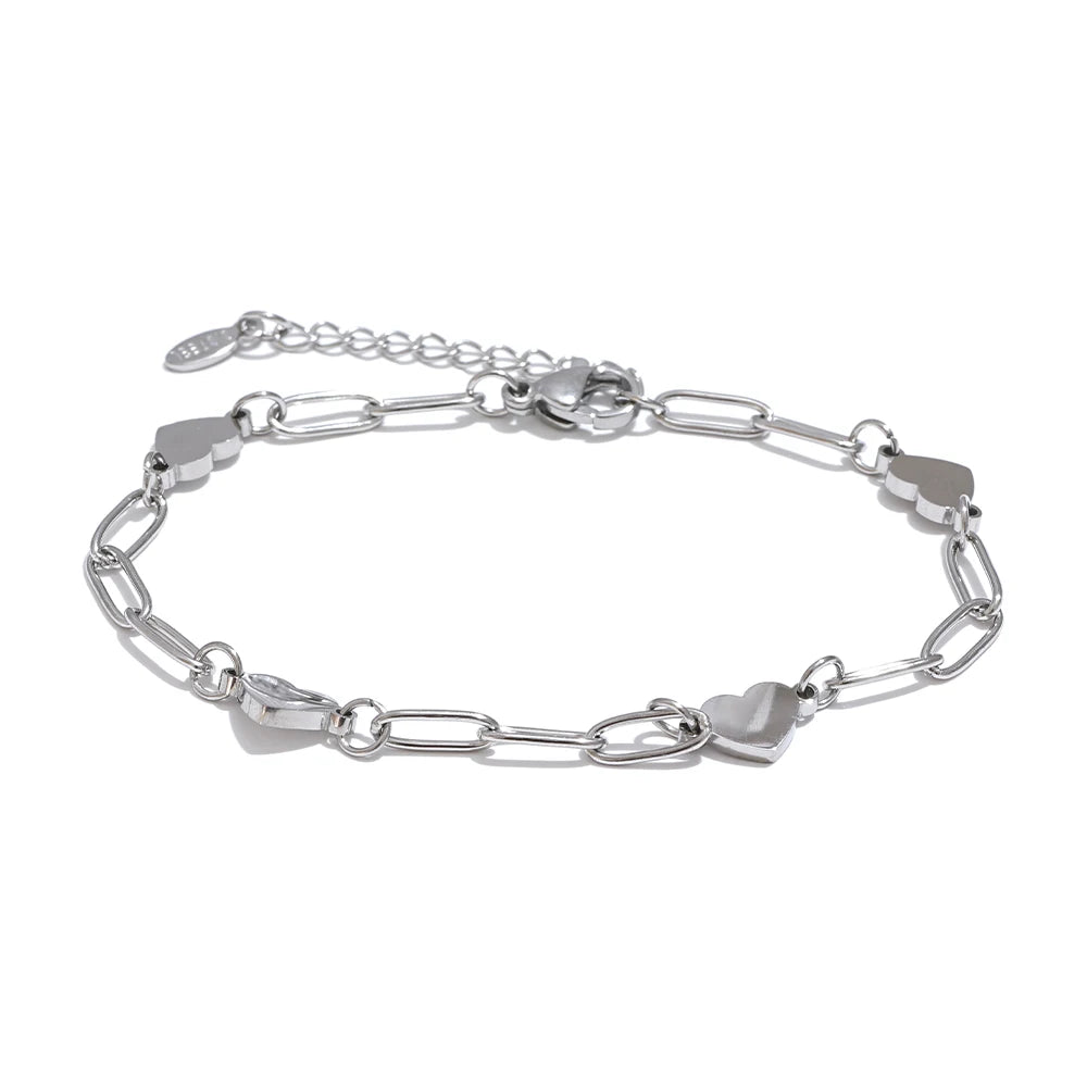 Fashion Heart Wrist Charm Bracelet