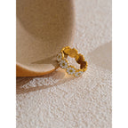 Golden Daisy Flower Fashion Ring