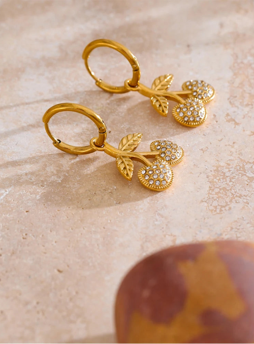 Cherry Glow Hoop Earrings