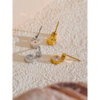 Luxe Petite Heart CZ Stainless Steel Earrings