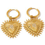 Golden Love Charm Hoops
