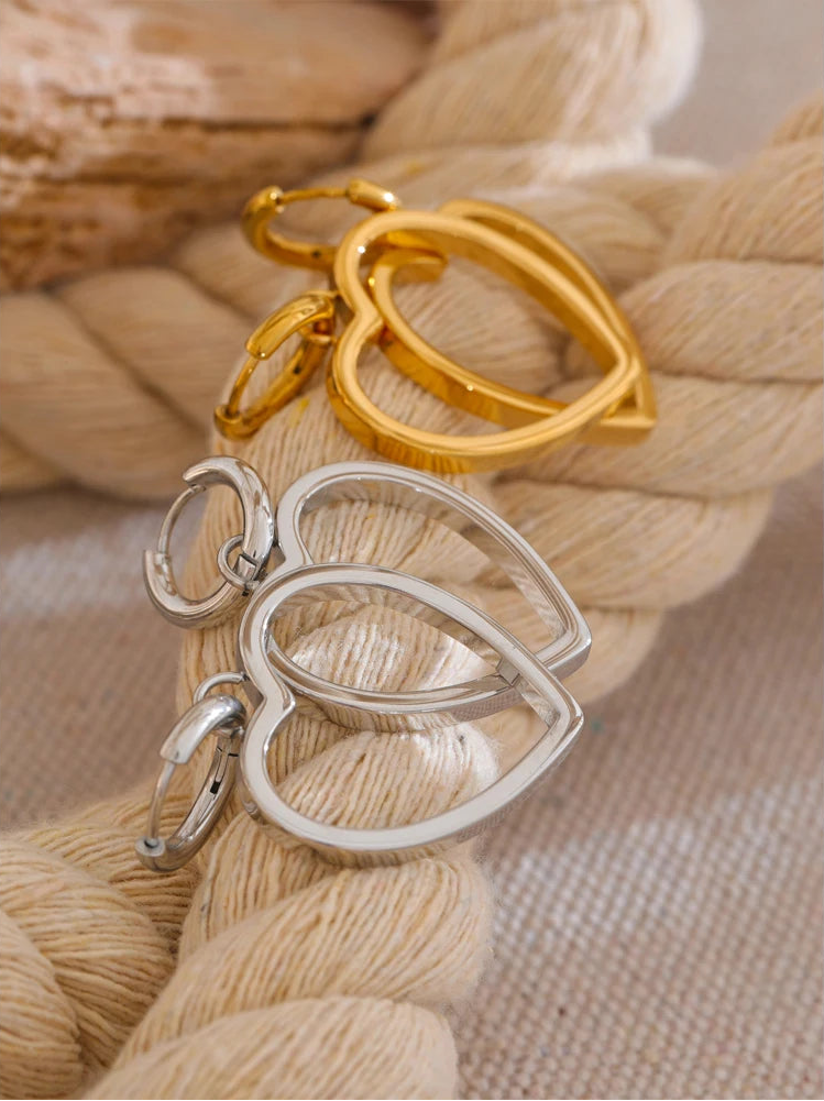 Amora Heart Hoop Earrings
