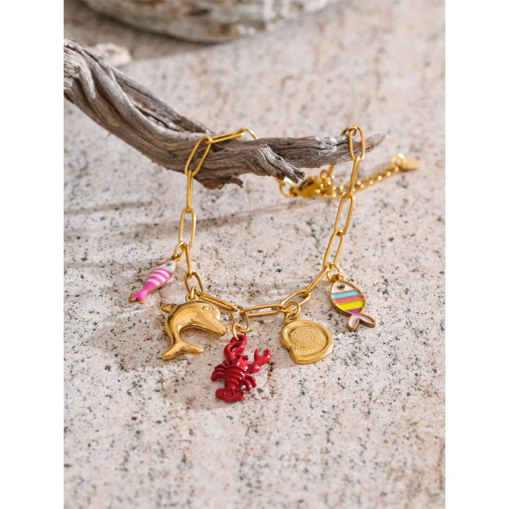 Ocean Style Charm Wrist Bangle