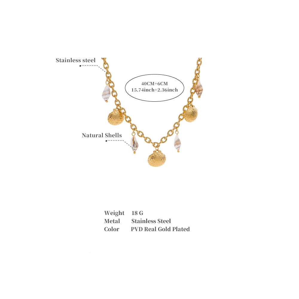 Waterproof Shell Pendant Necklace