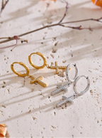 Lumi Cross Drop Earrings