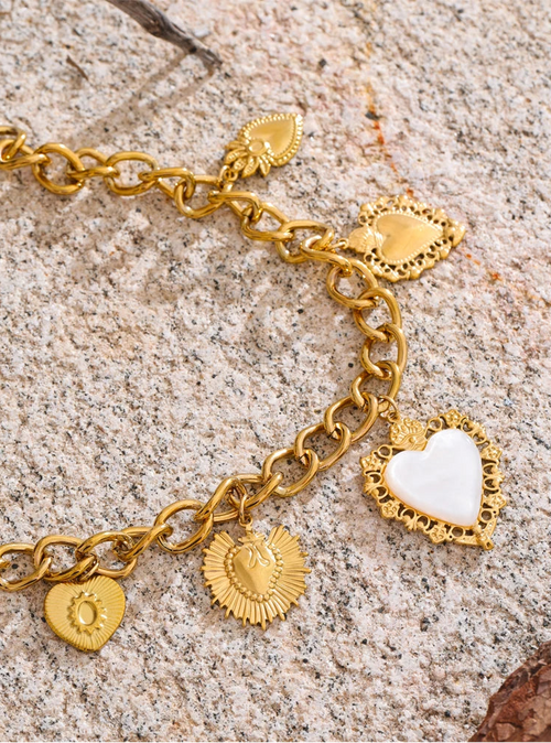 Celeste Heart Cuban Charm