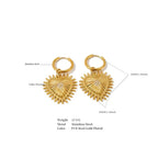 Golden Love Charm Hoops