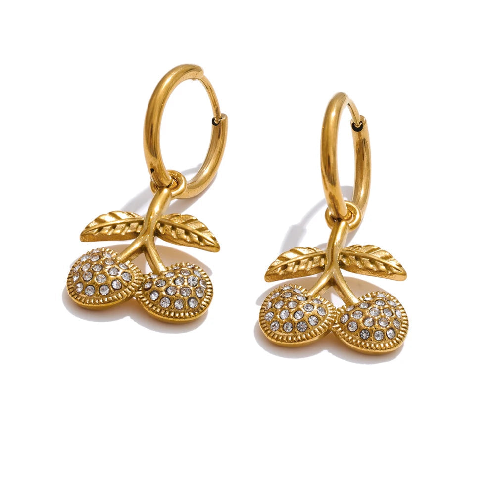 Cherry Glow Hoop Earrings
