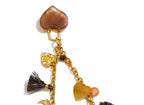 Resin Flower Heart Long Charm Necklace