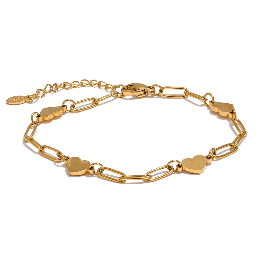 Fashion Heart Wrist Charm Bracelet