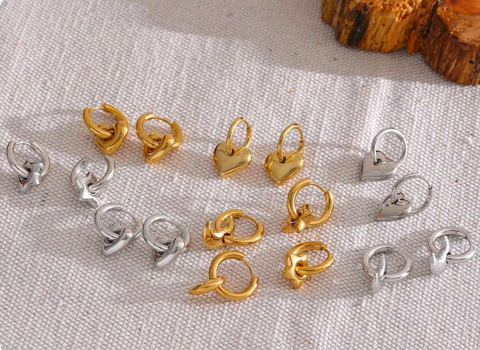 Celestial Trio Charm Hoops