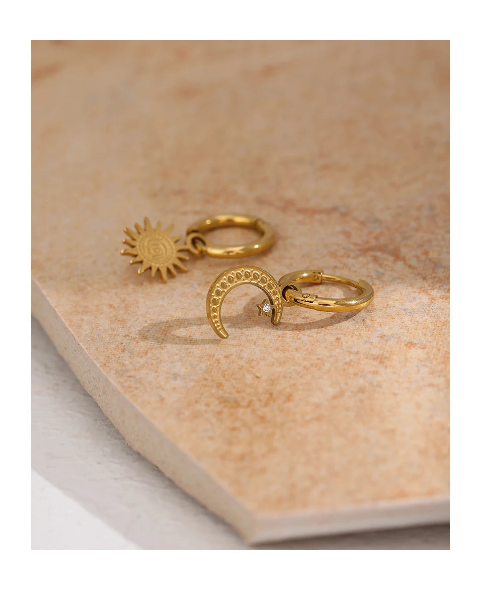 Moonlight Star Drop Hoops