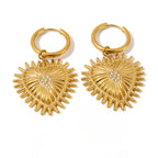 Golden Love Charm Hoops