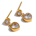 Luxe Petite Heart CZ Stainless Steel Earrings