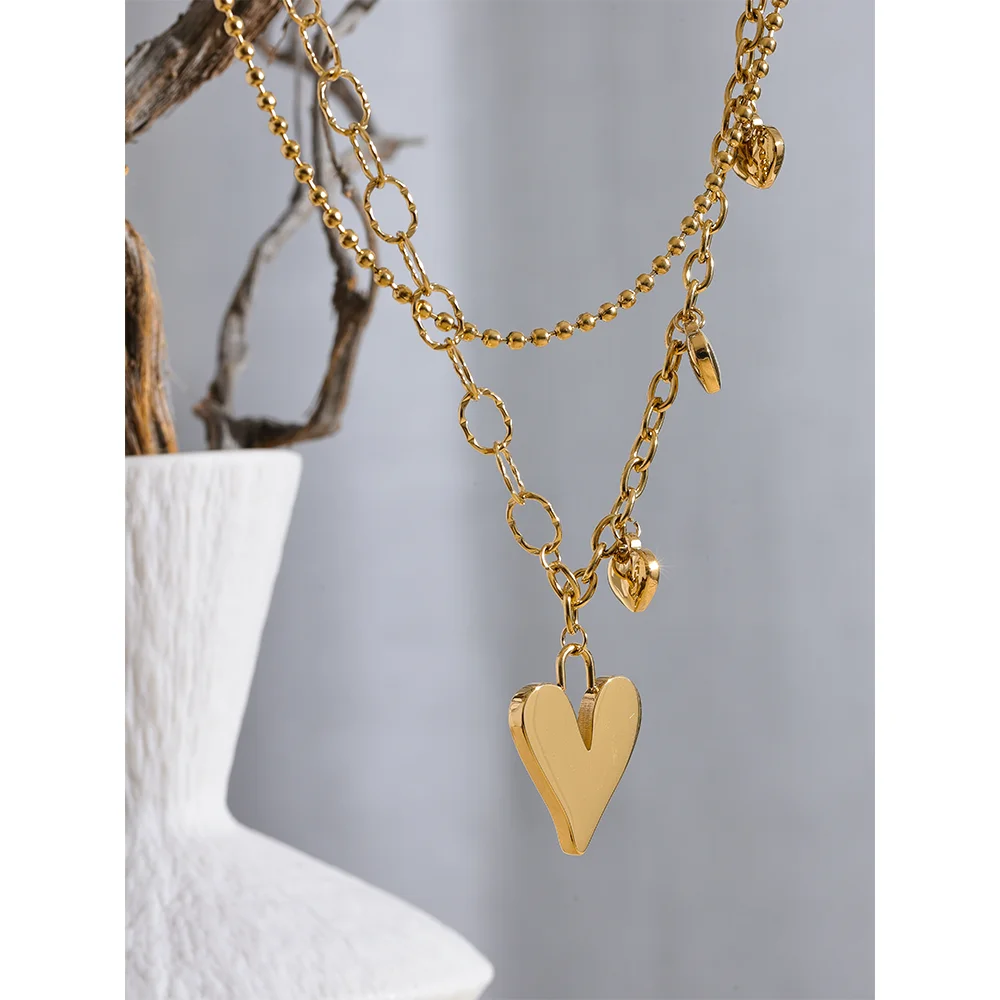 Golden Heart Layered Necklace