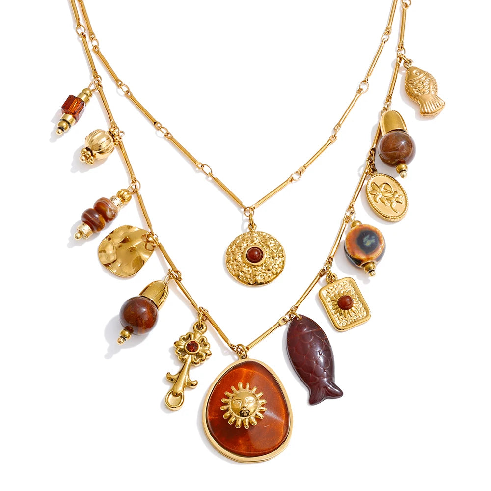 Ocean Double Layer Gold Necklace