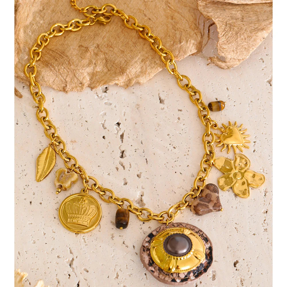 Autumn Bloom Waterproof Charm Necklace